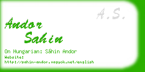 andor sahin business card